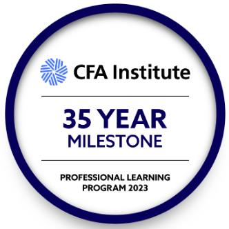 A badge that says 3 5 year milestone professional learning program 2 0 1 3.